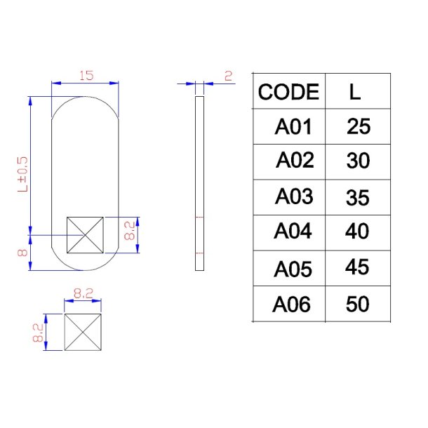 Lsetunge A04 til Skabsls - Lige - C/E 40mm