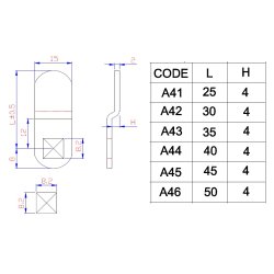 Lsetunge A44 til Skabsls  - 4mm Forkrpning - C/E 40mm