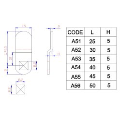 Lsetunge A53 til Skabsls  - 5mm Forkrpning - C/E 35mm