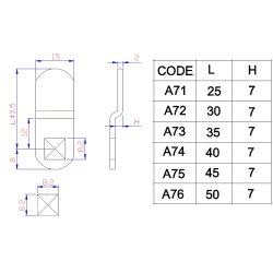 L�setunge A76 til Skabsl�s  - 7mm Forkr�pning - C/E 50mm