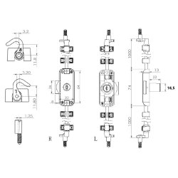 Drejestangsls "Tallos"-  16,5x22mm