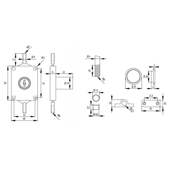 Paskvills "Alger" -  19x22mm - uden Lsestnger