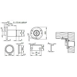 Klapl�s "Hector" med Flange �19x20mm - Forniklet