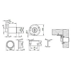 Klapl�s "Hector" med Flange �18x20mm - Formessinget