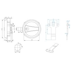 H�ndtag m/L�s �72mm - Alu/Sort - Samme N�gle (D20)