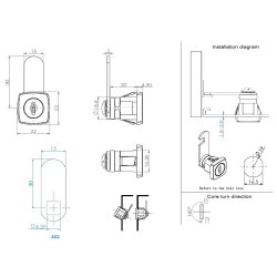 Skabsls "Argus" 19x20mm - Forkromet - 180