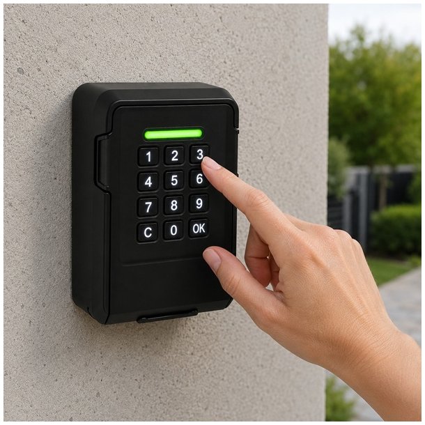 Elektronisk N�gleboks med Kode, Bluetooth & Wifi (Tilk�b)