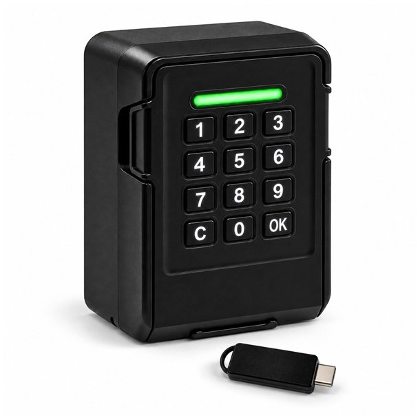 Elektronisk N�gleboks med Kode, Bluetooth & Wifi (Tilk�b)