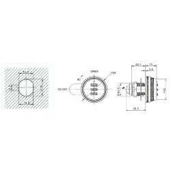 Kodels "Ceto" med 3 Hjul - 19x20mm - Forkromet