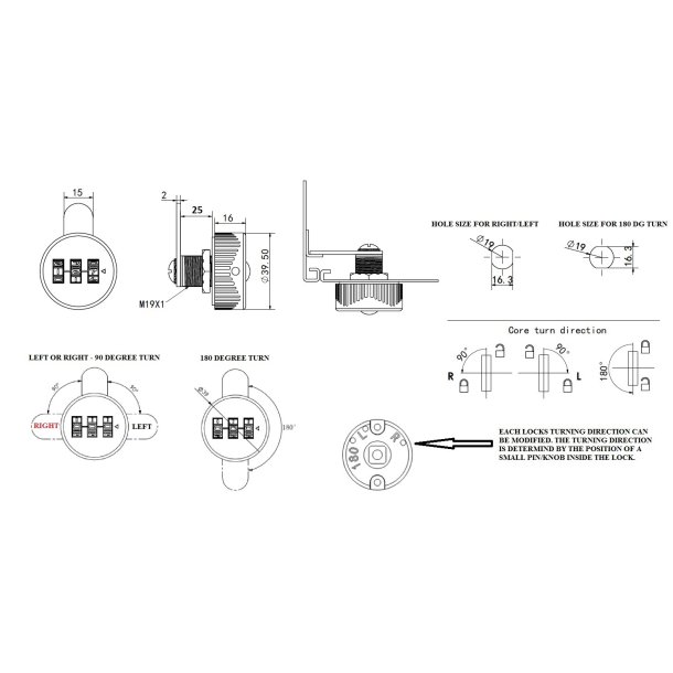Kodels "Atlas" med 3 Hjul - 19x25mm - Forkromet - Hjre