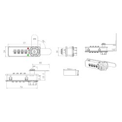 Kodels "Circe"med 4 Hjul - 77x24mm - Venstre- Faste Brugere