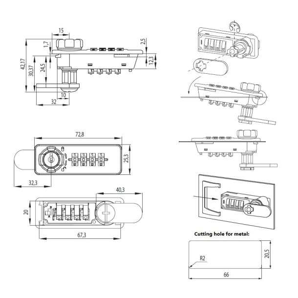 Kodel�s "Pallas"med 4 Hjul - 73x25mm - H�jre - Faste Brugere
