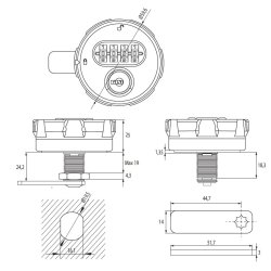 Kodels "Hera" 19x18,3mm med 4 Hjul - Engangskode