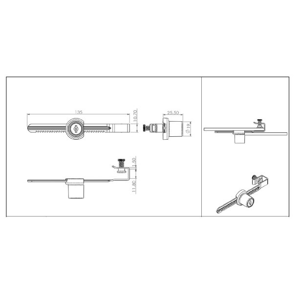 Vitrineskab Skydedrsls "Eir" 135mm