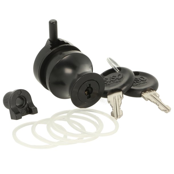 Vitrineskabsls "Sol" til 4-6mm Glas - Sort