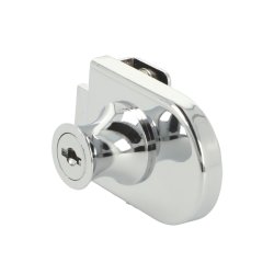 Vitrineskabsls "Fulla" til 4-6mm Glas - Forkromet