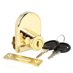 Vitrineskabsls "Fulla" til 8mm Glas - Messing Look