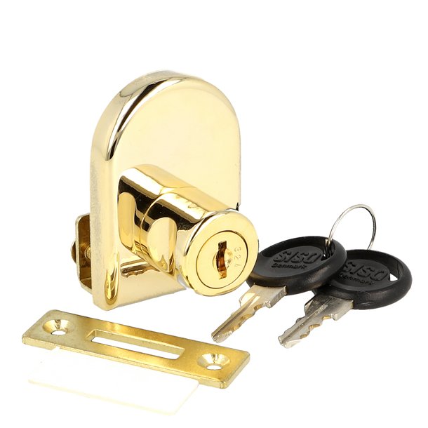 Vitrineskabsls "Fulla" til 8mm Glas - Messing Look