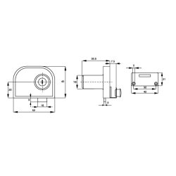 Vitrineskabsls "Lofn" t/4-6mm Dobbelt Glas