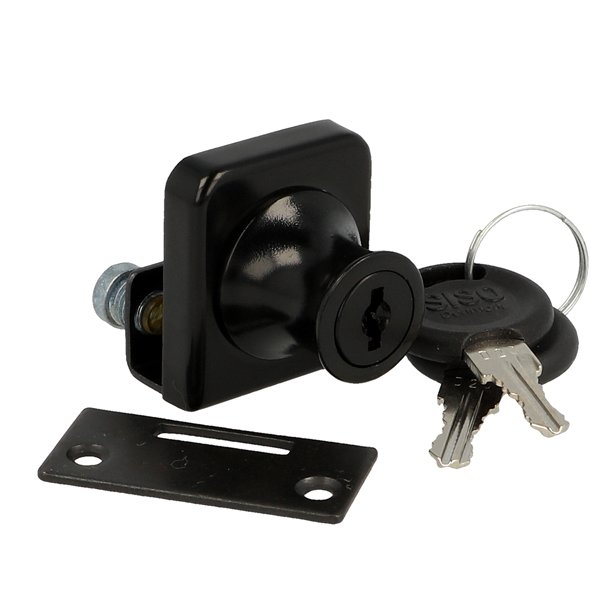 Vitrineskabsls "Gerd" til 4-6mm Glas - Sort