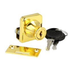 Vitrineskabsls "Gerd" til 4-6mm Glas - Messing Look