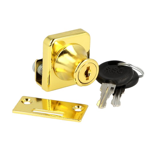 Vitrineskabsls "Gerd" til 4-6mm Glas - Messing Look