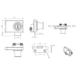 Vitrineskabsls "Gerd" t/4-6mm Dobbelt Glas - Sort