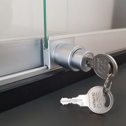 Vitrineskab Skydedrs Trykls "Rind" - Alu Finish