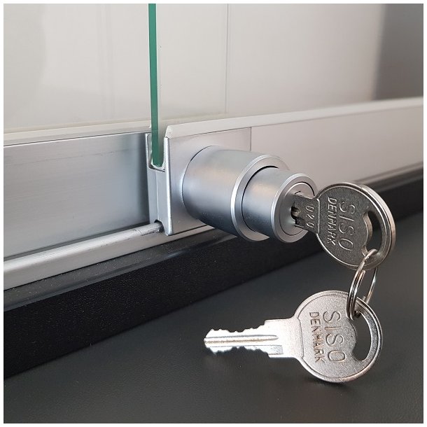 Vitrineskab Skydedrs Trykls "Rind" - Alu Finish