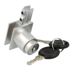 Vitrineskab Skydedrs Trykls "Njrun" - Alu Finish