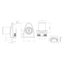 Vitrineskabsls "Vr" til 4-6mm Glas - Sort
