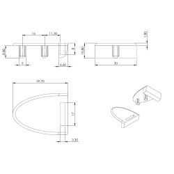 Slutblik til Vitrineskabsls "Vr" m/Enkelt Glas