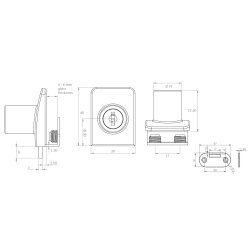 Vitrineskabsls "Sigyn" til 4-6mm Glas - Forkromet