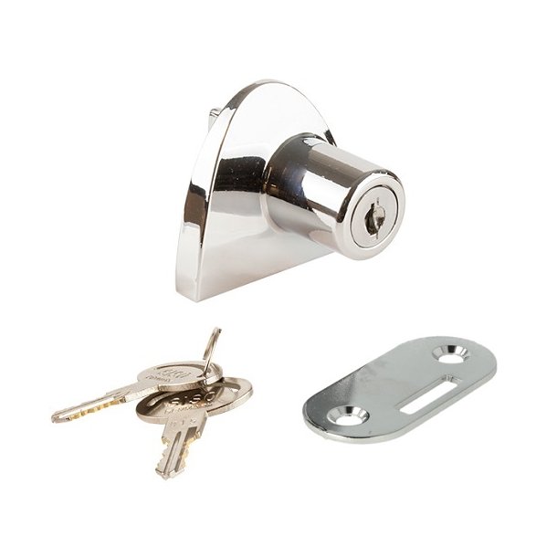 Vitrineskabsls "Gero" t/4-6mm Dobbelt Glas - Forkromet