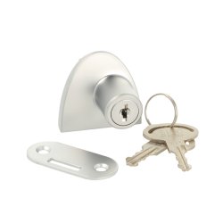 Vitrineskabsls "Gero" t/4-6mm Dobbelt Glas - Alu Finish