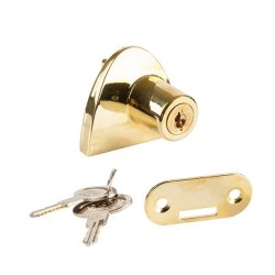 Vitrineskabsls "Gero" t/4-6mm Dobbelt Glas - Messing Look