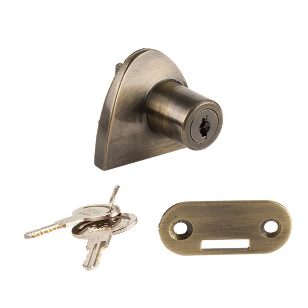 Vitrineskabsls "Gero" t/4-6mm Dobbelt Glas - Bronzeret