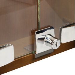 Vitrineskabsls "Sjfn" t/4-6mm Dobbelt Glas - Forkromet