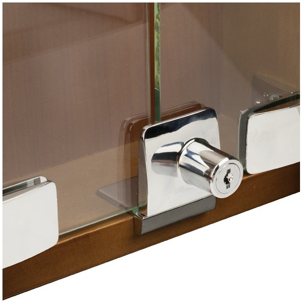 Vitrineskabsls "Sjfn" t/4-6mm Dobbelt Glas - Forkromet