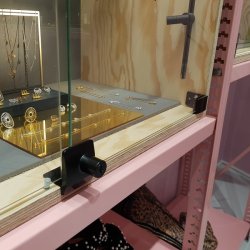 Vitrineskabsls "Sjfn" t/4-6mm Dobbelt Glas - Sort