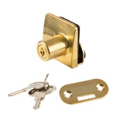 Vitrineskabsls "Sjfn" t/4-6mm Dobbelt Glas - Messing Look