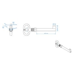 Mbelngle "Bjorn" i Messing Look