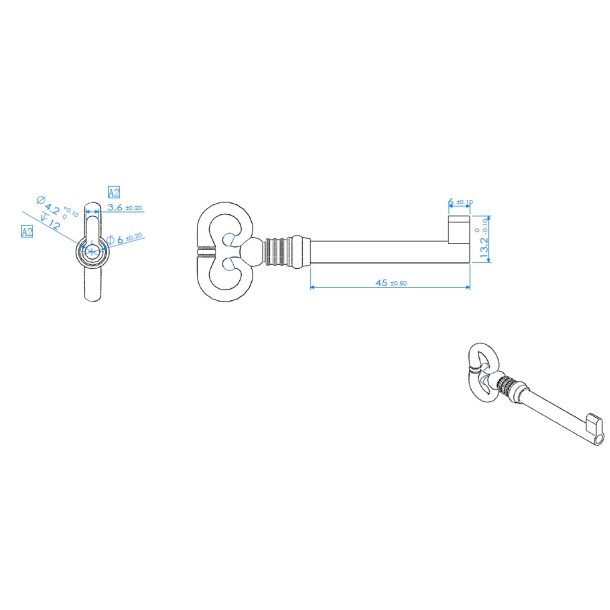 Mbelngle "Bjorn" i Messing Look