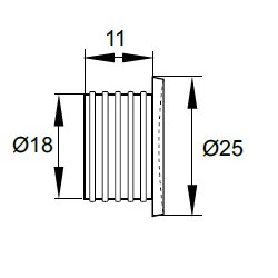 Indslags Ngleskilt 25x11mm - Mat Forniklet