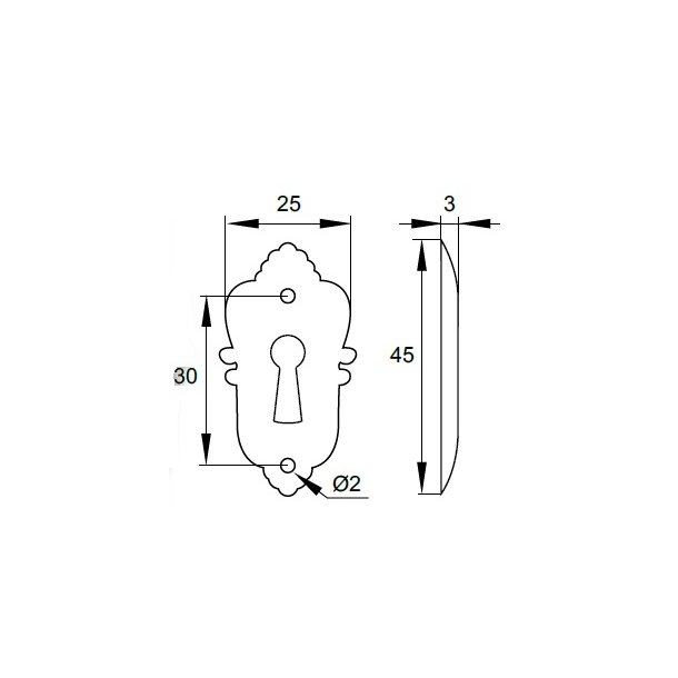 Ngleskilt "Ketil" i Poleret Messing Look
