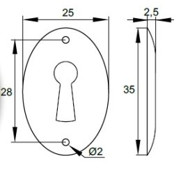 Ngleskilt "Skall" i Bronze Look