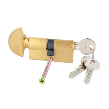 Profilcylinder med Vrider 60mm - B�rstet Messing Finish