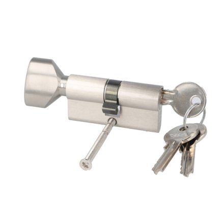 Profilcylinder 62mm med Vrider og Hovedn�gle M3 - B�rstet