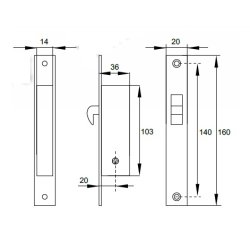 Lsekasse med Hage - Dornml 20mm