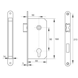 Lsekasse til Profilcylinder - Dornml 50mm - Hvid
